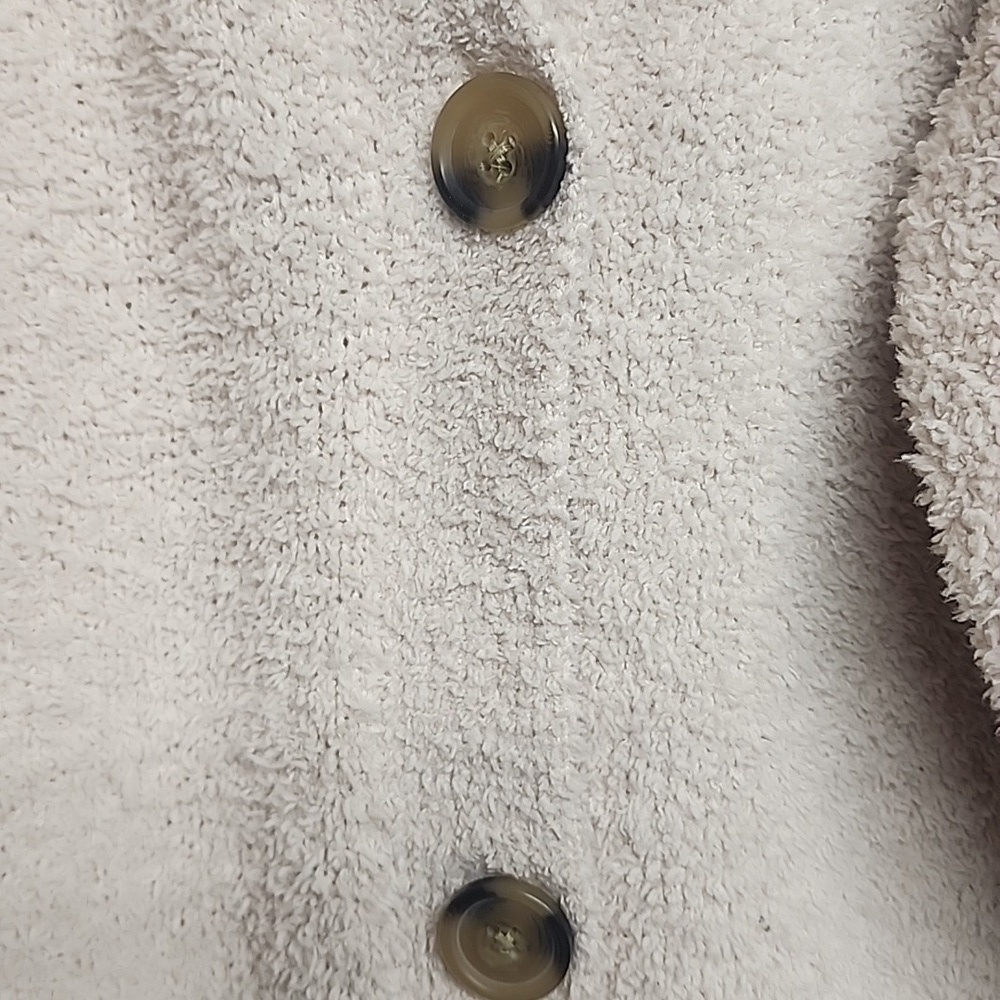 Cozy Comfy Cream Cardigan by Yummy Sweaters.  V-neck Button-Down Long Sleeve. - Picture 2 of 6